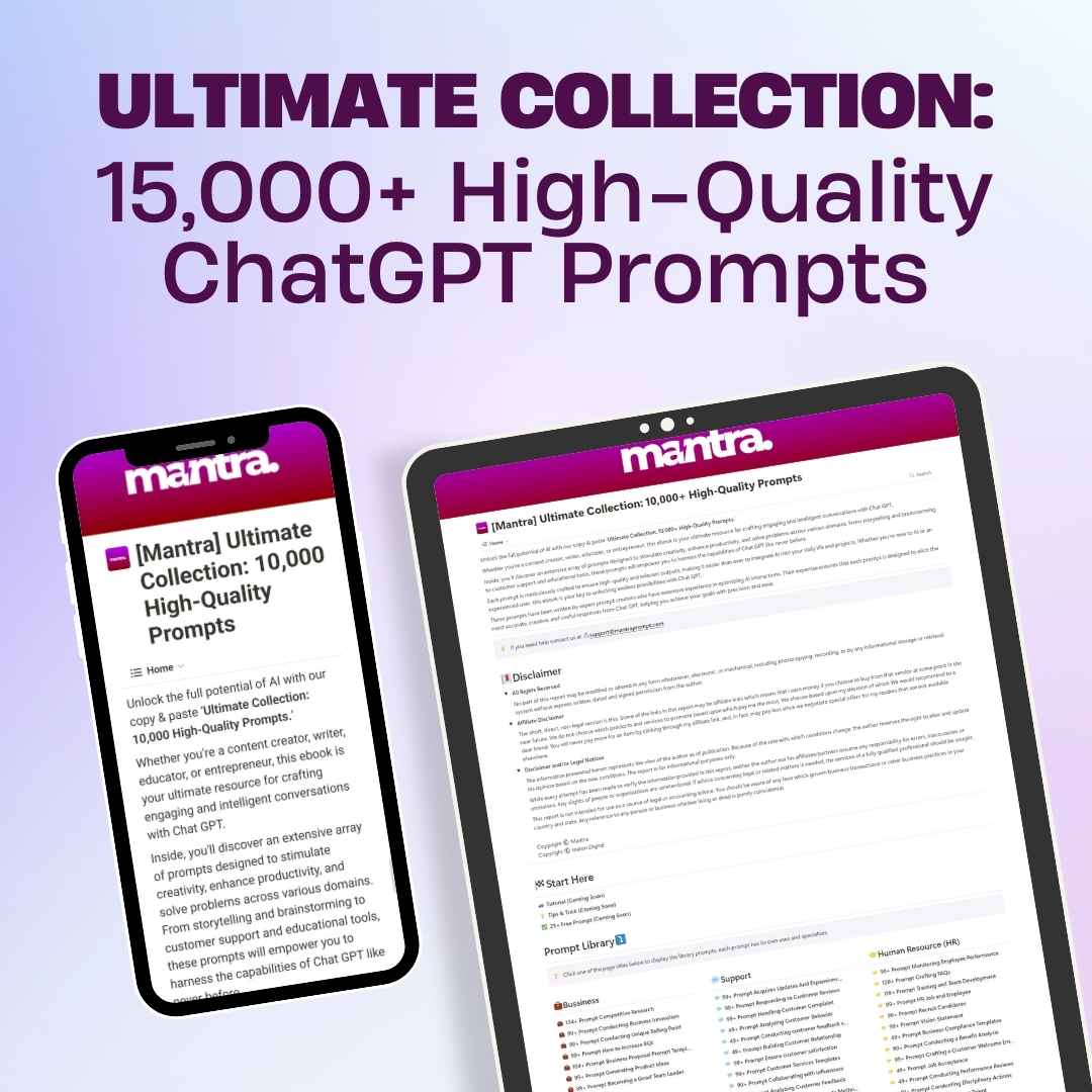 Ultimate Collection: 15,000+ High-Quality ChatGPT Prompts [LIMITED TIME OFFER]